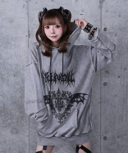 Amilige（アミリージュ） トレーナー スウェット 猫耳クロスパーカー