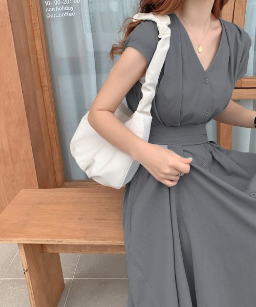 ABITOKYO（アビトーキョー） ワンピース ウエストマーク タックロング