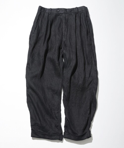CAHLUMN（カウラム） パンツ Linen 1 Tuck Trousers/リネン 1タック