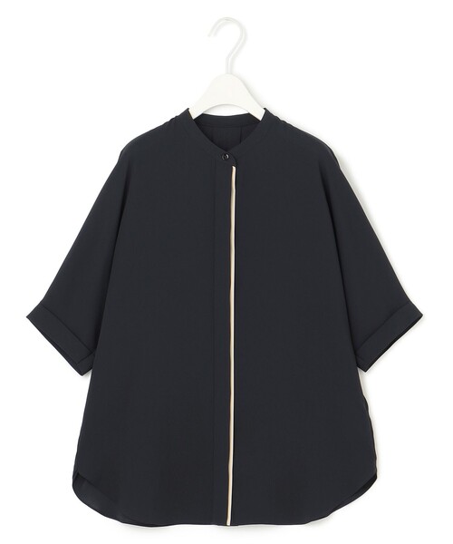 ICB（アイシービー） ブラウス シャツ BackSatinAmunzen 5分袖バンド