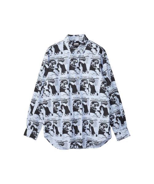 シャツ SONIC YOUTH/GOO SCRATCH柄 レギュラーカラーシャツ 🎮 メンズ