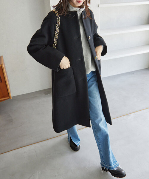 SLOBE IENA（スローブイエナ） ノーカラーコート 38 アイボリー