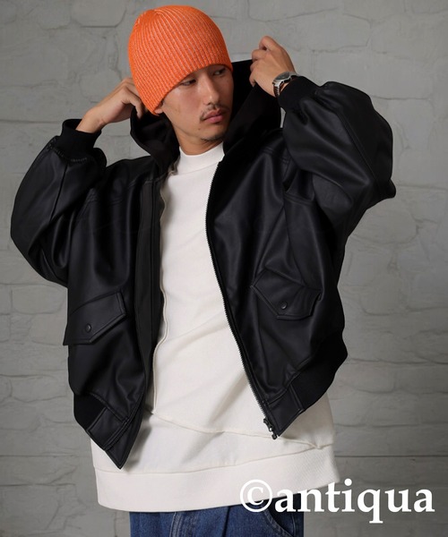 antiqua（アンティカ） ブルゾン アウター レザーブルゾン レディース