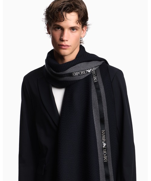 EMPORIO ARMANI マフラー 「エンポリオ アルマーニ」スカーフ ウール