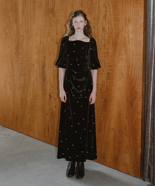 et.UNiVER ドレス Sweetheart velour dress : ZOZOTOWN Yahoo!店