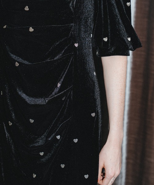 et.UNiVER ドレス Sweetheart velour dress : ZOZOTOWN Yahoo!店
