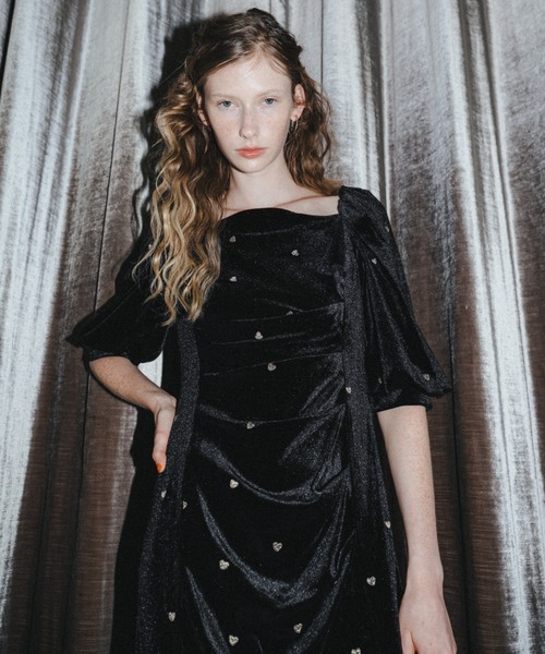 et.UNiVER ドレス Sweetheart velour dress : ZOZOTOWN Yahoo!店