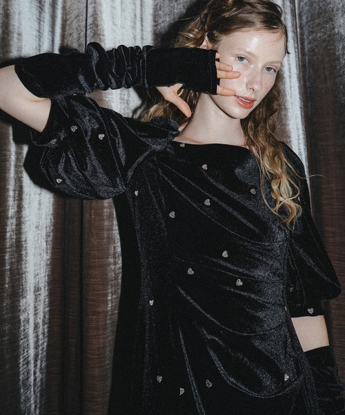 et.UNiVER ドレス Sweetheart velour dress : ZOZOTOWN Yahoo!店