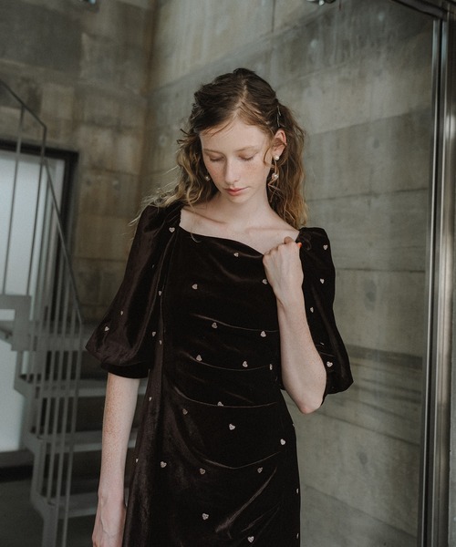 et.UNiVER ドレス Sweetheart velour dress : ZOZOTOWN Yahoo!店
