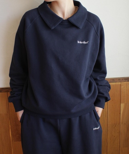 BROKEN BASE（ブロークンベース） トレーナー スウェット 襟付きワン