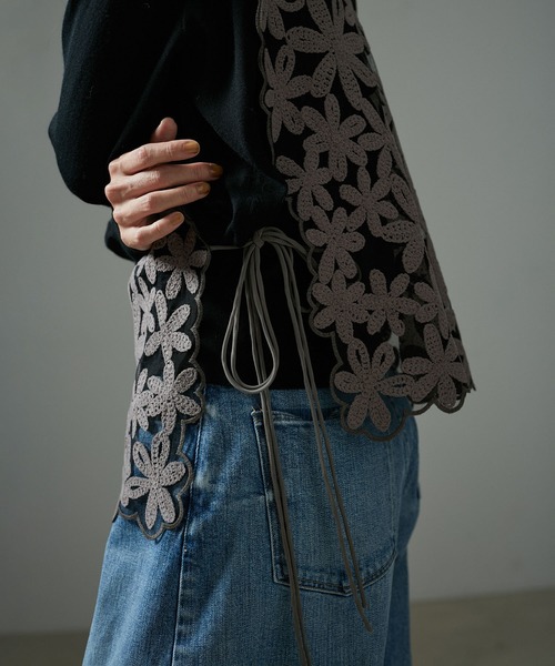 SALON adam et rope'（サロン アダム エ ロペ） ベスト ジレ フラワー