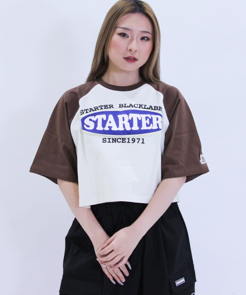 STARTER（スターター） tシャツ ショート丈 ラグランプリントTシャツ