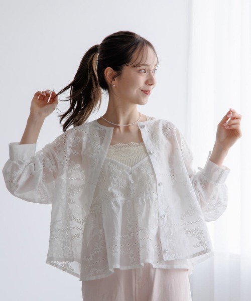 flower キャミソール ノスタルジーエンブロイダリービスチェ