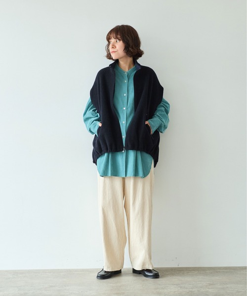 yuni パンツ コットンコーデュロイ バックゴムワイドパンツ レディース