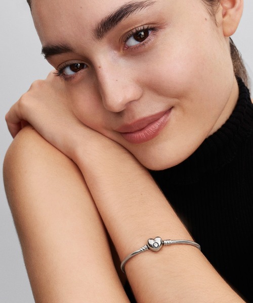 PANDORA（パンドラ） ブレスレット Moments ハート スネークチェーン