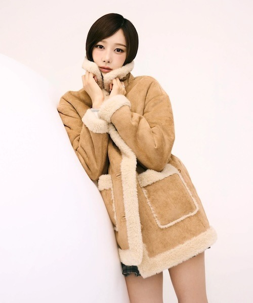 ムートンコート ボアコート 「GISELLEジゼル着用」 WOMEN'S SUEDE
