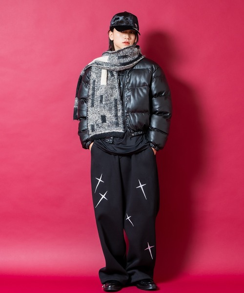 マフラー ストール an meets zakka ストライプクラッシュダメージ