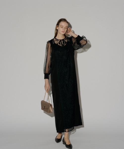 LE'RURE ドレス Jacquard lace pencil dress : ZOZOTOWN Yahoo!店