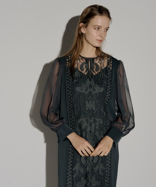 LE'RURE ドレス Jacquard lace pencil dress : ZOZOTOWN Yahoo!店