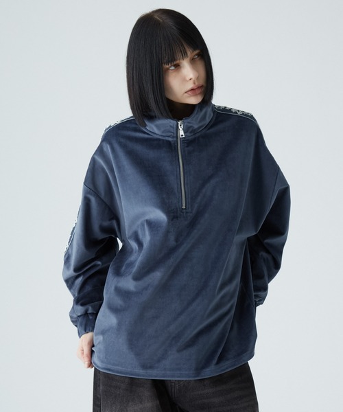 VELNUS トレーナー スウェット 「VELNUS」Sideline velor half-zip