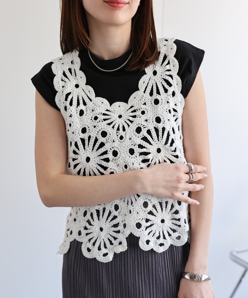 sakishimatokyo キャミソール クロシェ編みビスチェ : ZOZOTOWN Yahoo