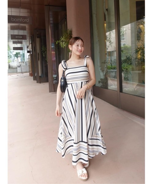 Her lip to ワンピース Cordelia Striped Ribbon Dress : ZOZOTOWN