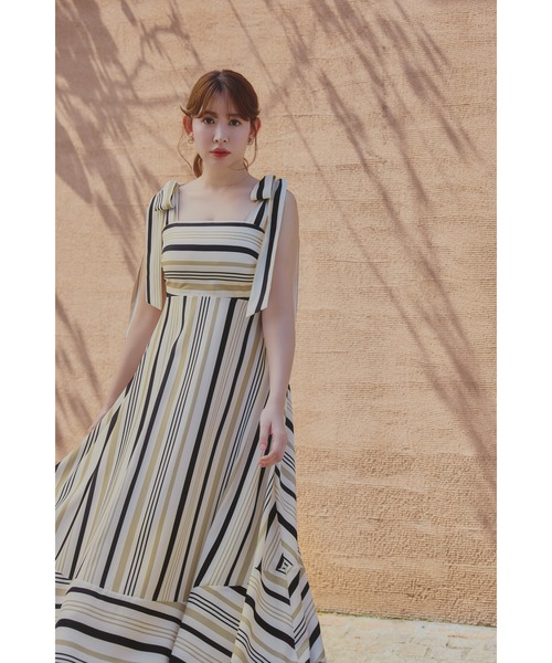 Her lip to ワンピース Cordelia Striped Ribbon Dress : ZOZOTOWN