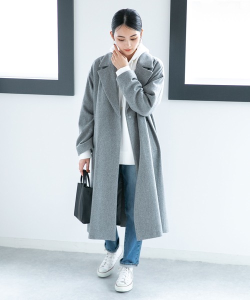 NANO universe（ナノ・ユニバース） チェスターコート FREE ネイビー