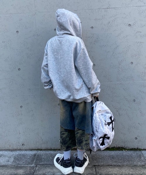 lilful パーカー 「26年春夏新作」ボタンフードスウェットジャケット