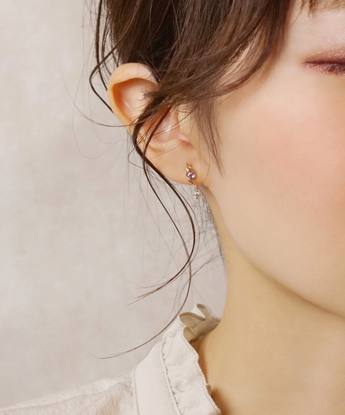 TAKE-UP（テイクアップ） ピアス K18・K10タンザナイトスイングピアス