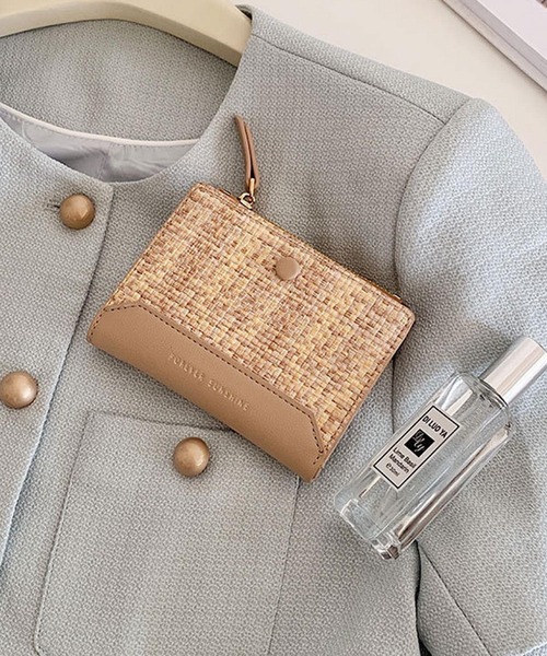 VIBGYOR 財布 urbanfemine./ツイード風 編み込みデザイン コンパクト