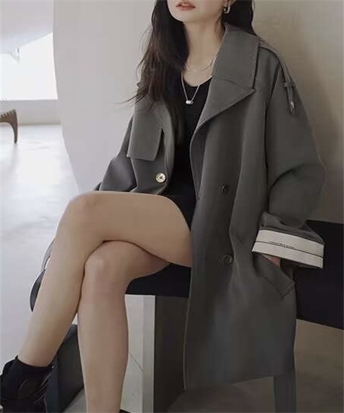 FREE STYLISTS トレンチコート コート ミドル丈トレンチコート