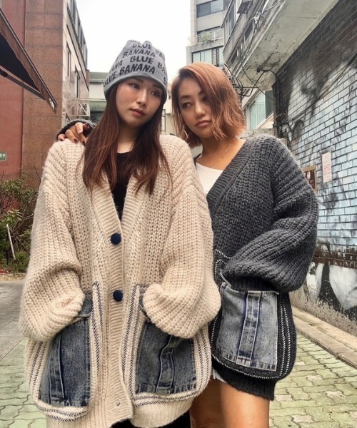 ipugo カーディガン ipugo/イプゴ ユニセックスオーバーサイズ デニム