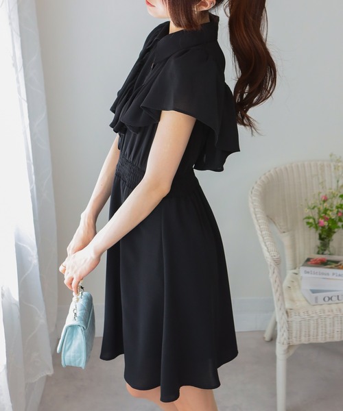 pumpkin port（パンプキンポート） ワンピース フリル使い 襟付きミニ