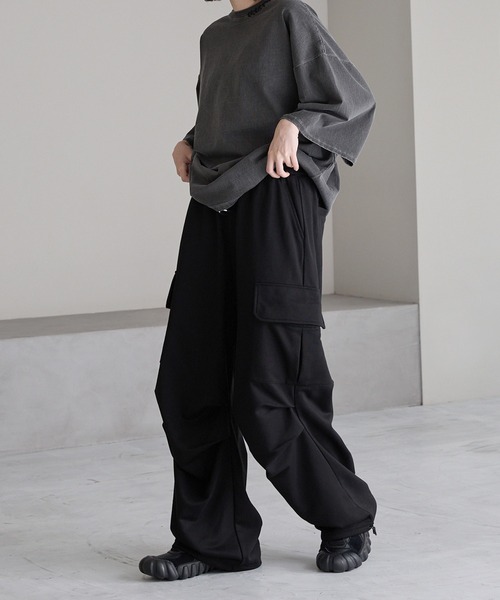 CIASENSE スウェットパンツ ジャージ ドローコードワイドスウェット