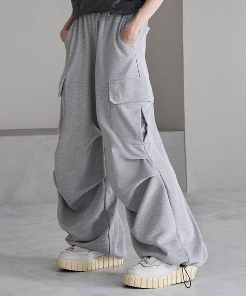 CIASENSE スウェットパンツ ジャージ ドローコードワイドスウェット