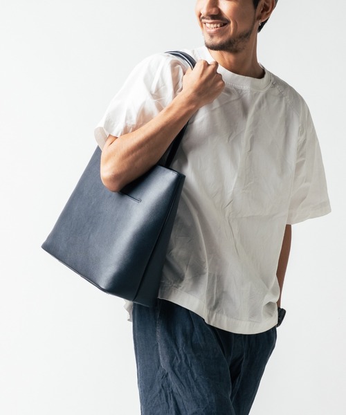 MURA（ムラ） トートバッグ シュリンクレザー シンプル スマホポケット