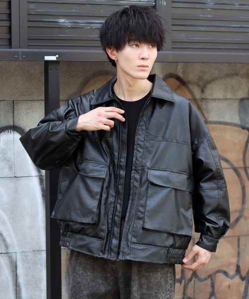 SITRY（シトリー） ブルゾン アウター synthetic leather Big A-2
