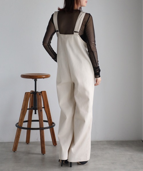 TRIANGLE PALETTE オールインワン デニムフロントジップ サロペット