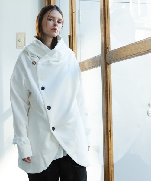 rehacer（レアセル） カーディガン : Slack Hooded Cardigan