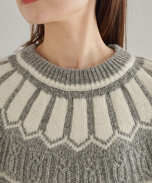 pual ce cin ニット セーター シェットランドウール求心ニットプル