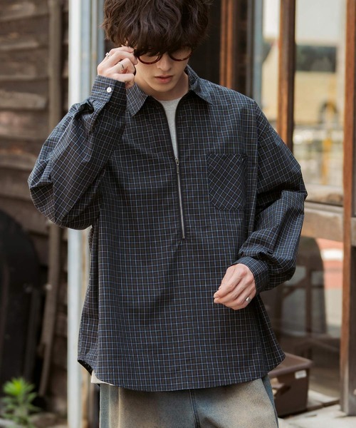 Rocky Monroe（ロッキーモンロー） シャツ ハーフジップオーバーサイズ