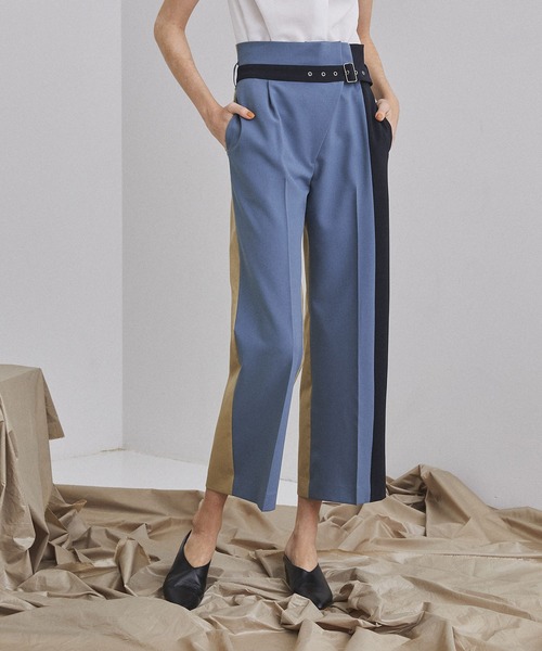 UNITED TOKYO（ユナイテッドトウキョウ） パンツ ベルテッドバイカラー