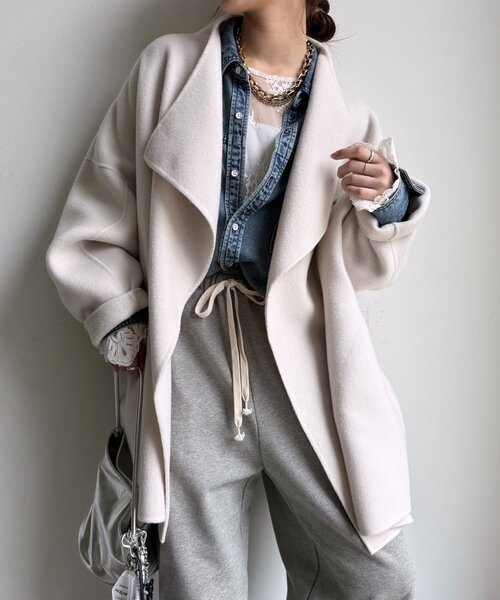 DouDou（ドゥドゥ） コート アウター ハンドメイドミドル丈コート