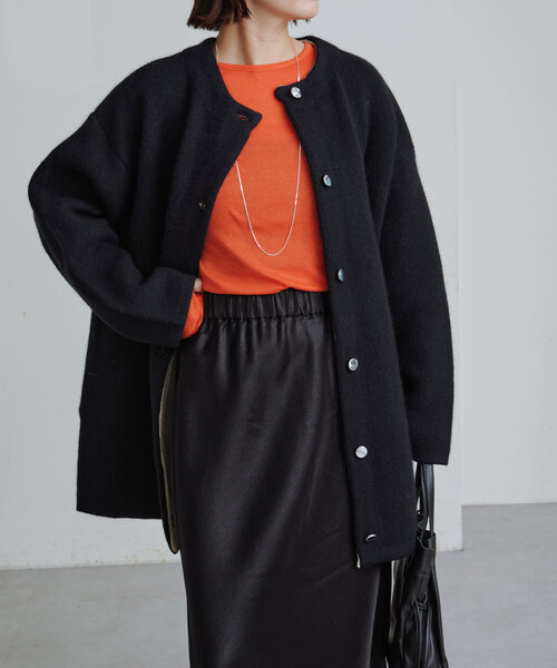 Omekashi（オメカシ） コート アウター ダブルフェイスニットコート