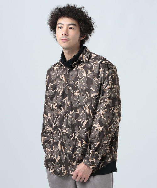 BAYFLOW（ベイフロー） シャツ 「ストレッチ」ボタニカル柄長袖シャツ