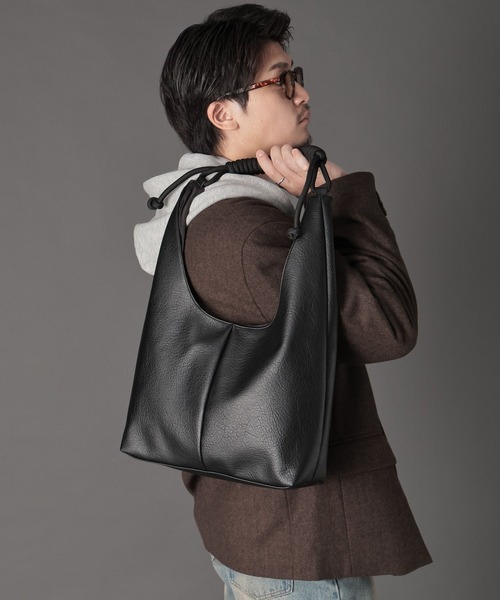 LURAKU トートバッグ Synthetic Leather Rope Handle Bag