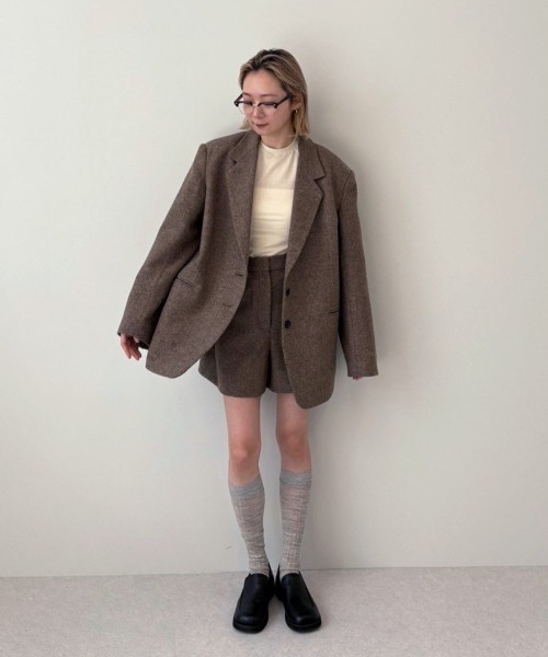 anuke（アンヌーク） パンツ Herringbone Short Pants レディース