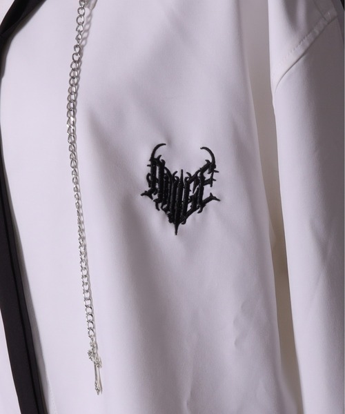 Amilige（アミリージュ） ブラウス シャツ チェーン付きバイカラー