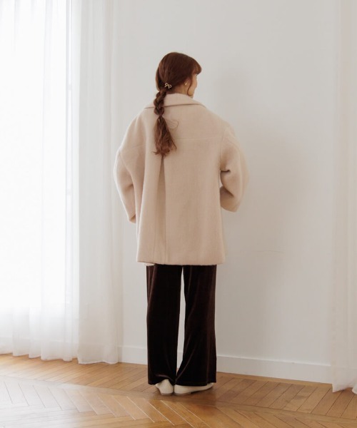 flower コート チェスターコート フラッフィーコクーンコート